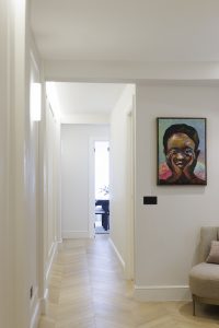 Refined interior of a transformed South Kensington residence showcasing contemporary design and everyday living.